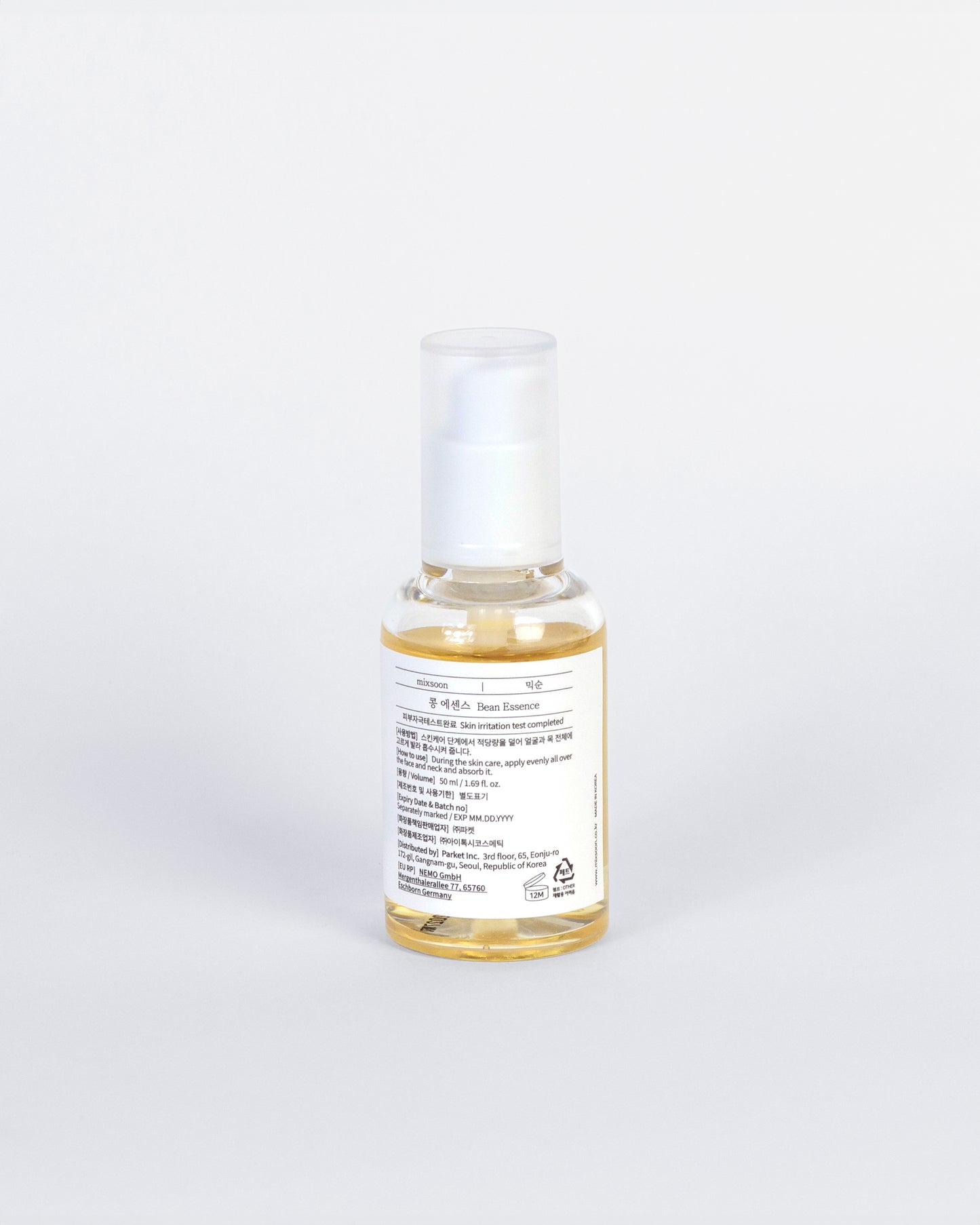 Mixsoon Bean Essence – Textura ligera y nutritiva con rápida absorción para una piel suave, luminosa y revitalizada.