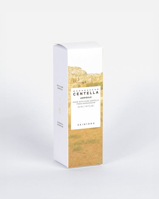 Skin1004 Madagascar Centella Ampoule – Sérum calmante con centella asiática pura para hidratar, reparar la barrera cutánea y reducir la sensibilidad de la piel.
