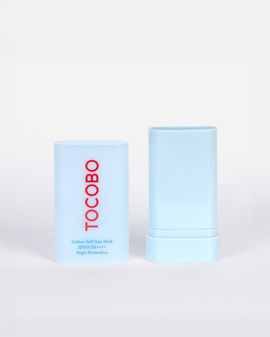 Tocobo Cotton Soft Sun Stick – Protector solar en barra con acabado mate y fórmula ligera para proteger la piel del sol sin sensación grasosa.